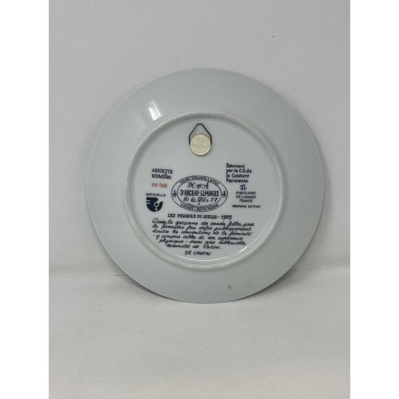 Vintage Collectible Henri D'Arceau Limoges "Les Femmes" Collection Plate "Daisy" - Picture 2 of 3